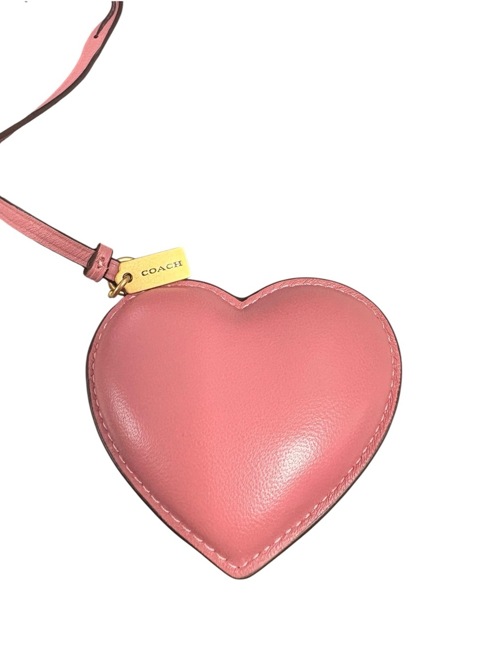 COACH Pink Heart Leather Charm